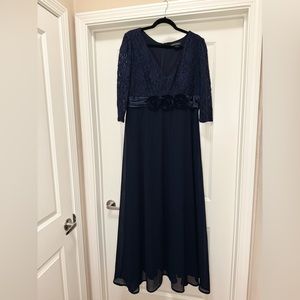 Navy Roses Lace A-line Jessica Howard Gown